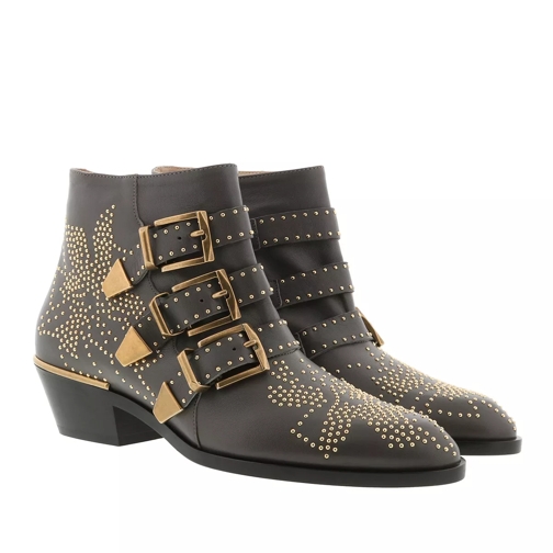 Chloé Susanna Leather Studs Boots Obsucre Grey Ankle Boot