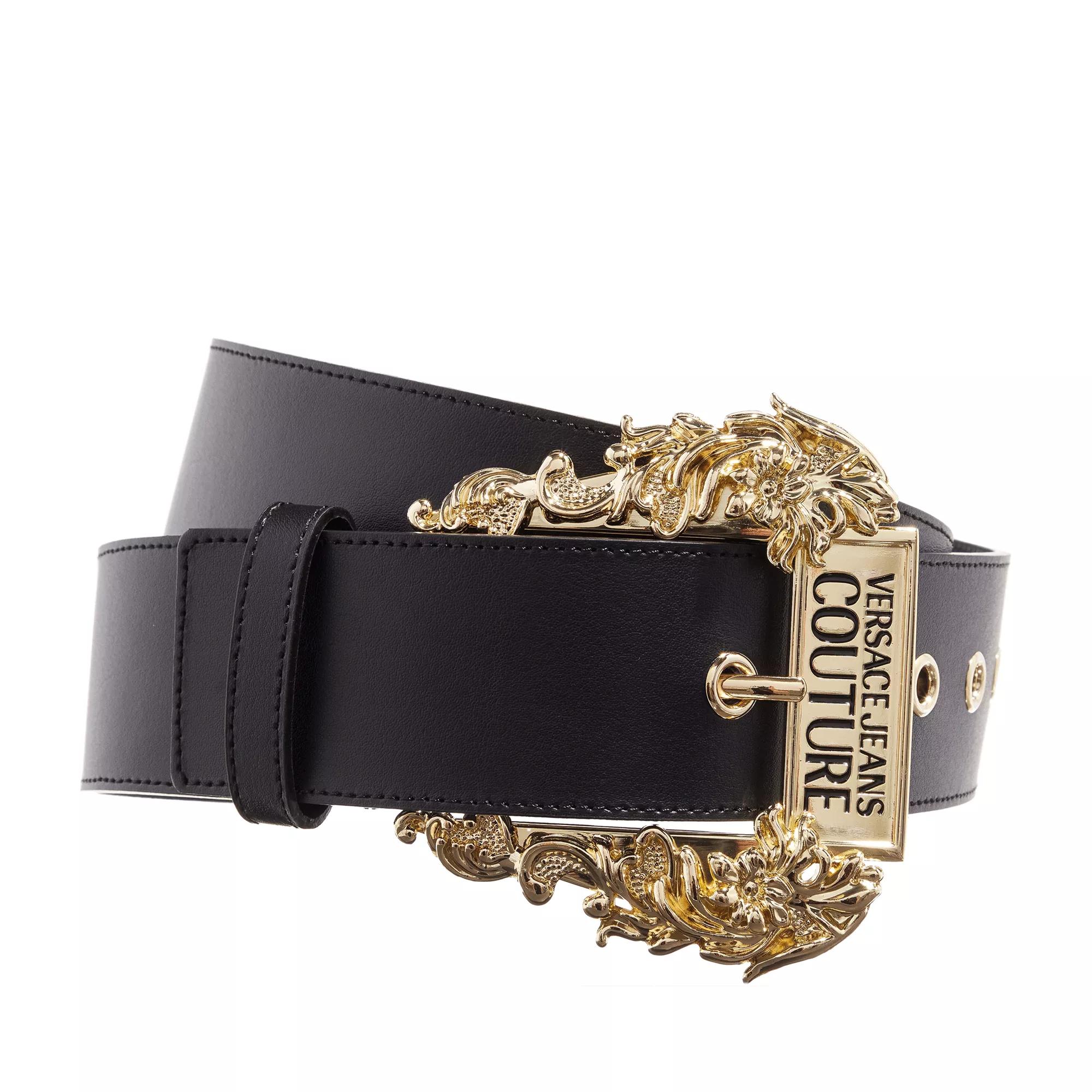 Versace Jeans Couture Black Circular V Logo Belt - Belts from  Brother2Brother UK