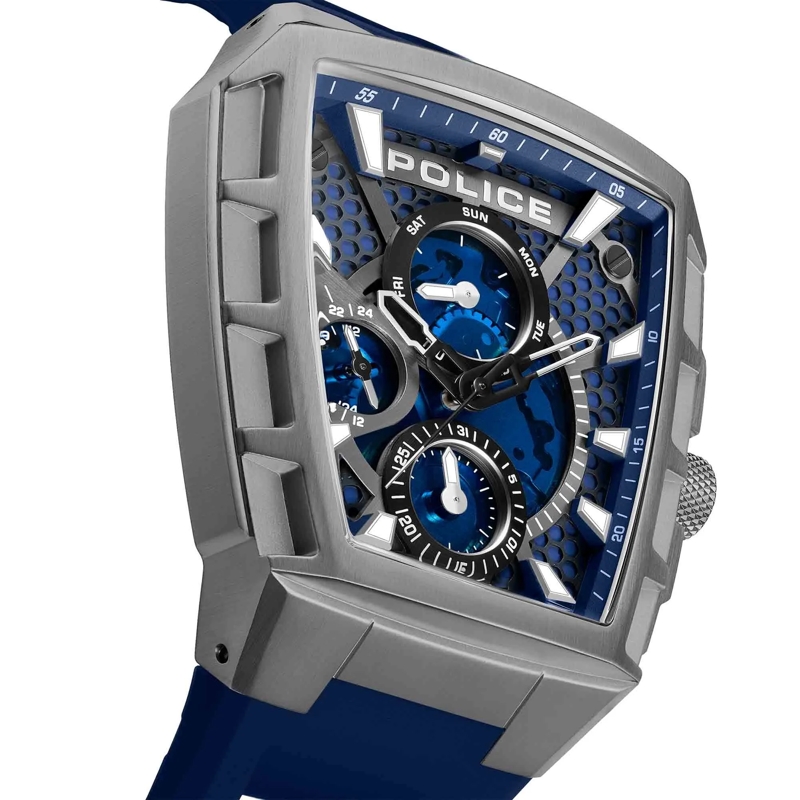 Police Automatikuhr Quarzuhr Tough Gear blau(Image 3)