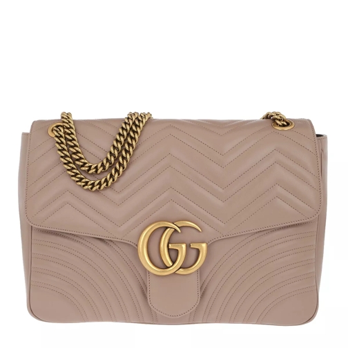 Gucci GG Marmont Large Shoulder Bag Leather Taupe Crossbody Bag