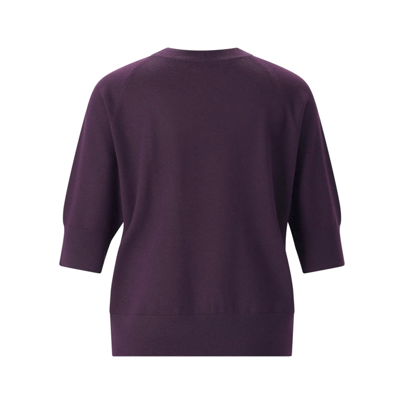 Dries Van Noten Pull Kurzarmpullover Tuan aus Merinowolle lila(Image 3)