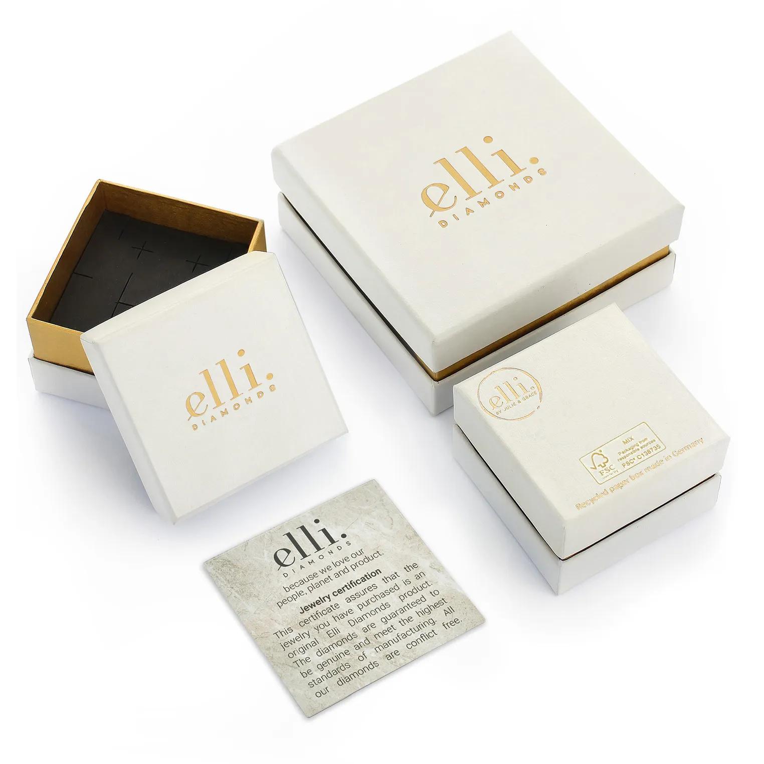 Thumbnail - Elli Ringe - Ring Solitär Verlobung Diamant 0.11 ct. 585 Gelbgo - Gr. 56 MM - in Weiß - für Damen