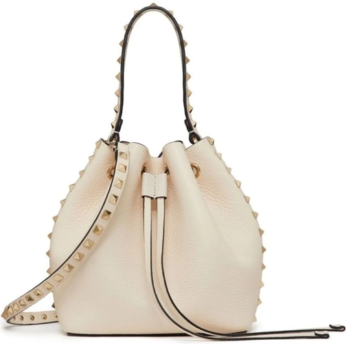 Valentino Schultertasche Valentino Garavani Rockstud Bucket Bag weiß