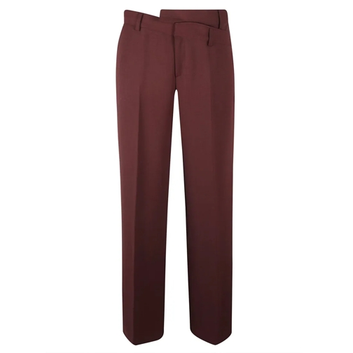 Federica Tosi  Red Virgin Wool Blend Trousers Burgundy