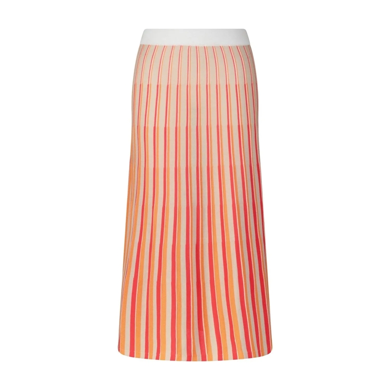 Rosso35 Maxirock Midirock im gestreiften Design Multicolor