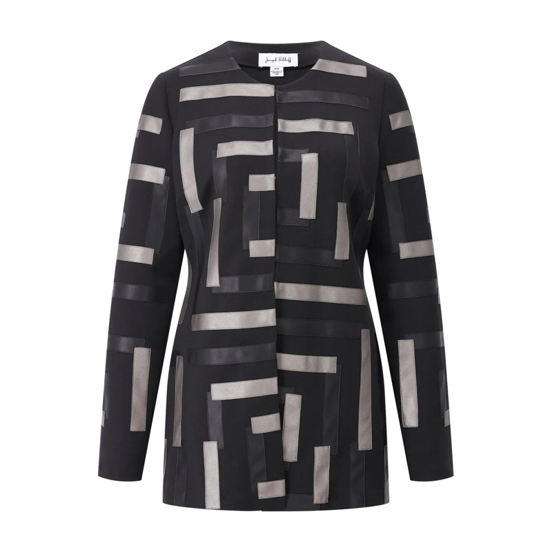 Joseph Ribkoff Blazer Leichte Jacke in geometrischem Design Schwarz