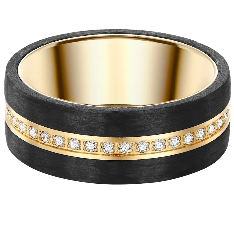Trilani Ring Edelstahl Ring Zirkonia gold
