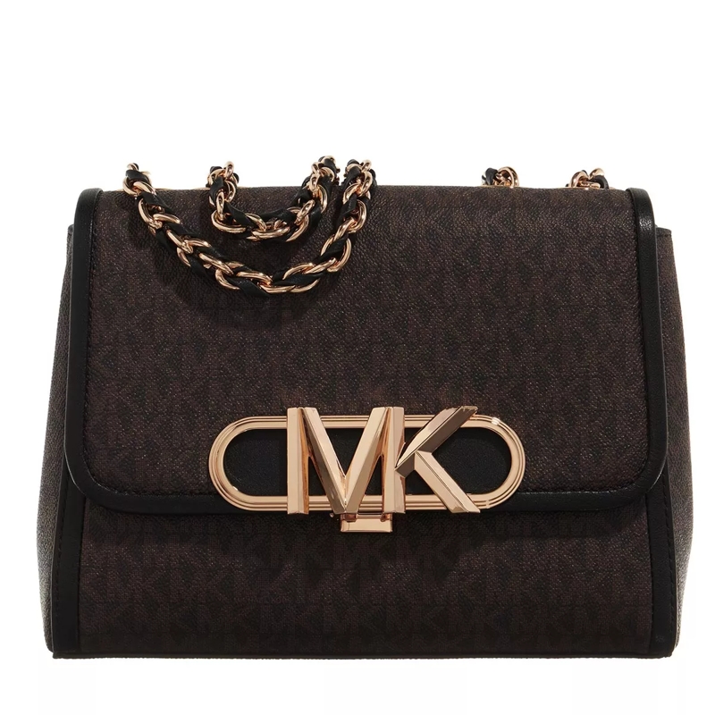MICHAEL Michael Kors Crossbody Bag Parker Medium Convertible Chain Shoulder Brown Black