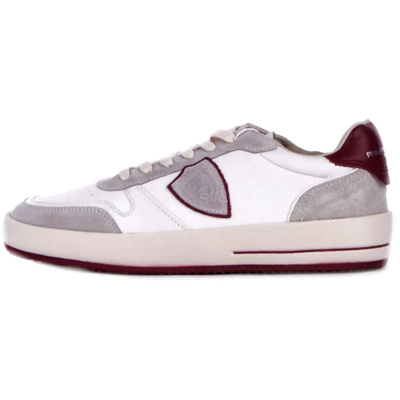 Philippe Model Lage-top sneaker Sneakers Bianco Bordeau rot