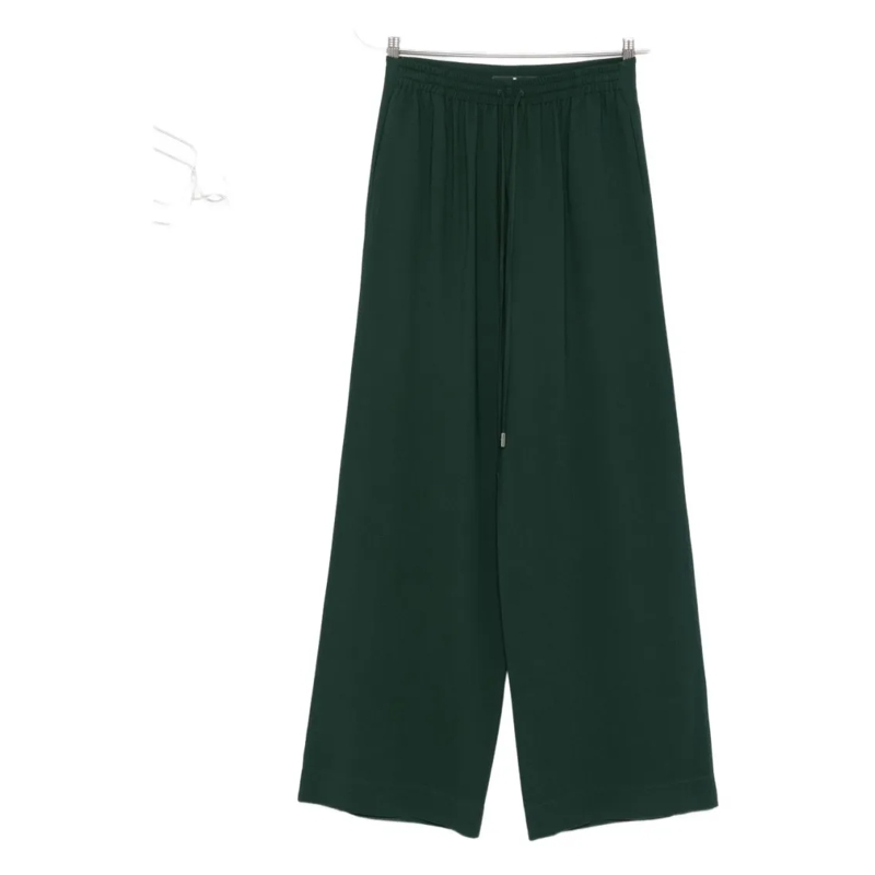 Ermanno Scervino  Wide-Leg Trousers In Soft Green Viscose Blend Black