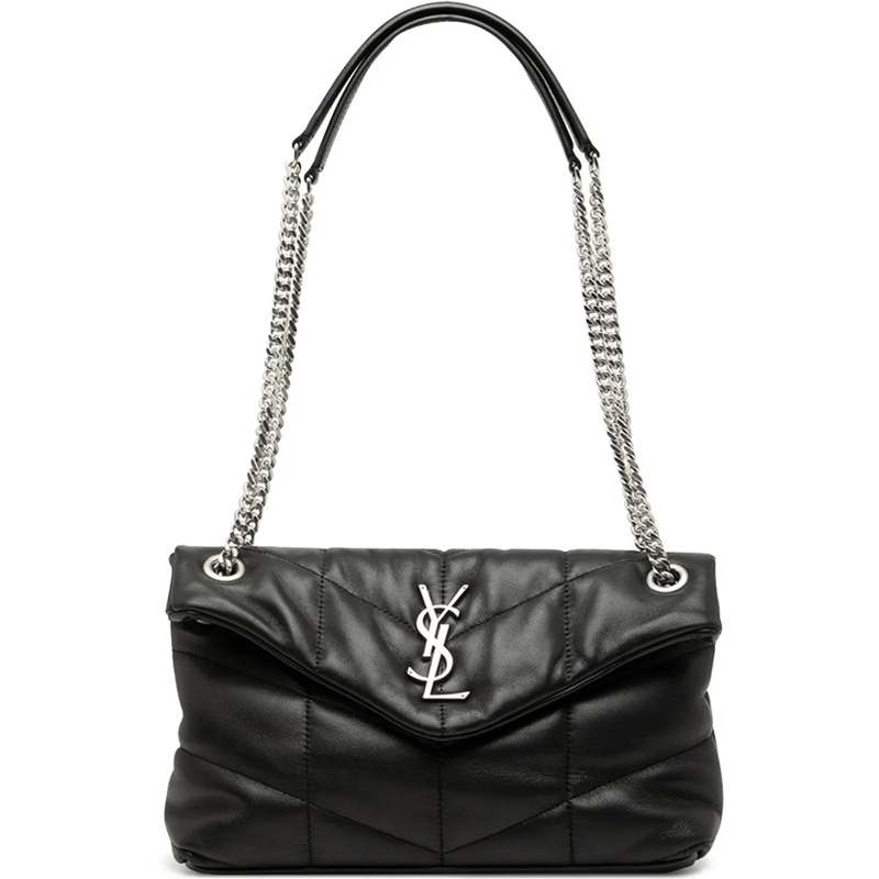 Saint Laurent Schultertasche Small Lambskin Loulou Puffer Shoulder Bag schwarz