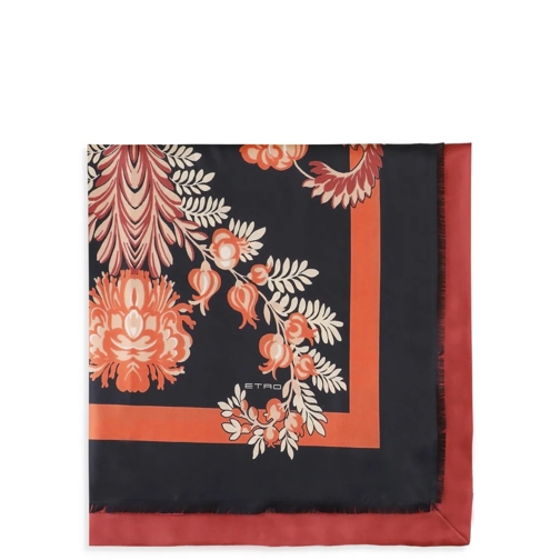 Etro Écharpe légère Black Silk Printed Scarf Black