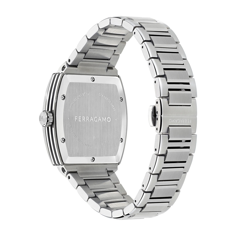 Salvatore Ferragamo Quarzuhr Quarz-Analoguhr F-80 Tonneau silber(Image 3)