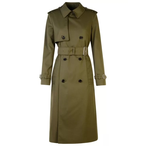 Burberry Green Cotton Blend Trench Coat Green 