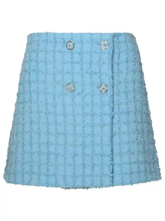 Versace - Skirt In Light Blue Virgin Wool Blend - Größe 40 - blue