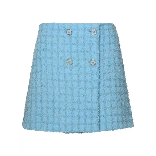 Versace Skirt In Light Blue Virgin Wool Blend Blue 