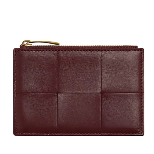 Bottega Veneta Geldbörse Zipped Card Holder Cassette Brown