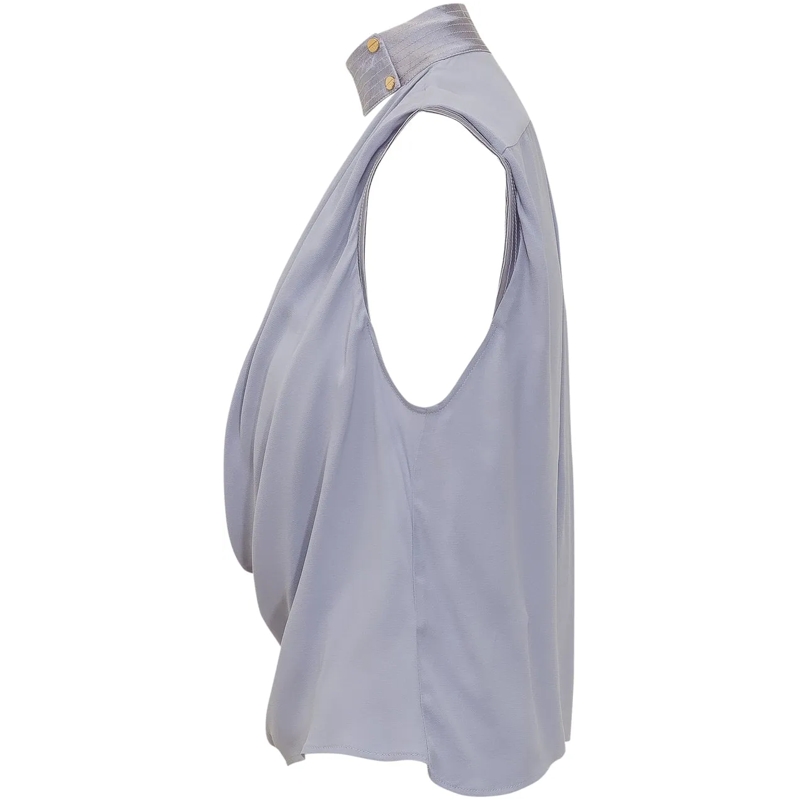 Elisabetta Franchi Bluse Camicia Senza Maniche Con Scollo Drappeggiato grau(Image 3)