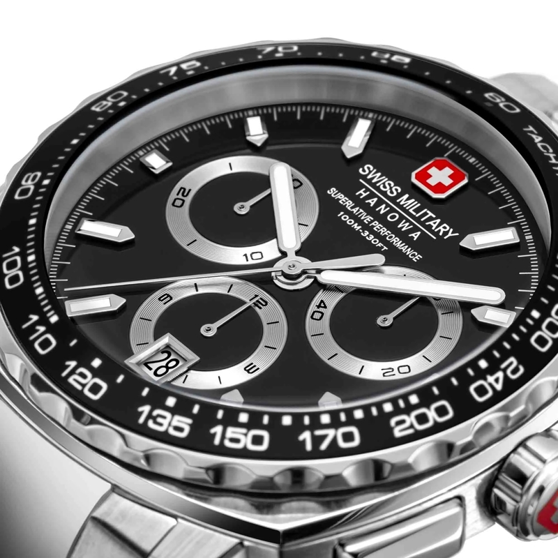 Swiss Military Hanowa Chronograph Quarzuhr Speedwell- 3 Zeiger Uhr- Wasserbeständ schwarz(Image 4)
