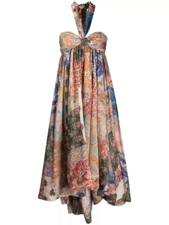 Zimmermann - Devi Paisley-Print Halterneck Dress - Größe 1 - multi