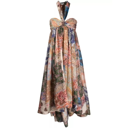 Zimmermann Devi Paisley-Print Halterneck Dress Multicolor 