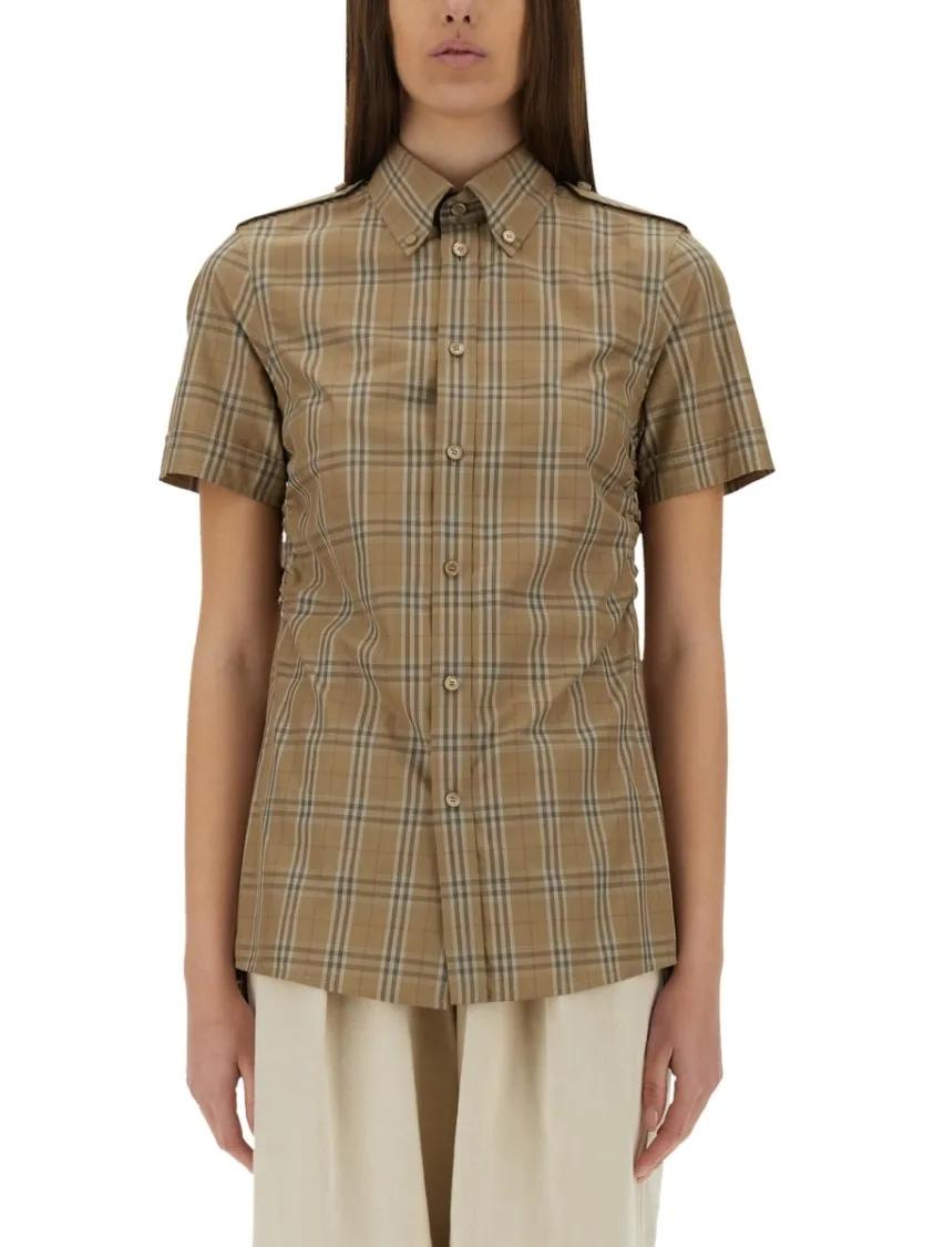 Thumbnail - Burberry - Cotton "Check" Shirt - Größe 8 - braun
