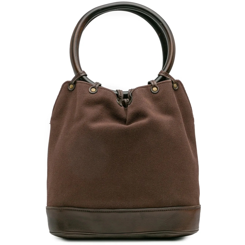 Gucci Tote Canvas Ring Top Handle Bag braun