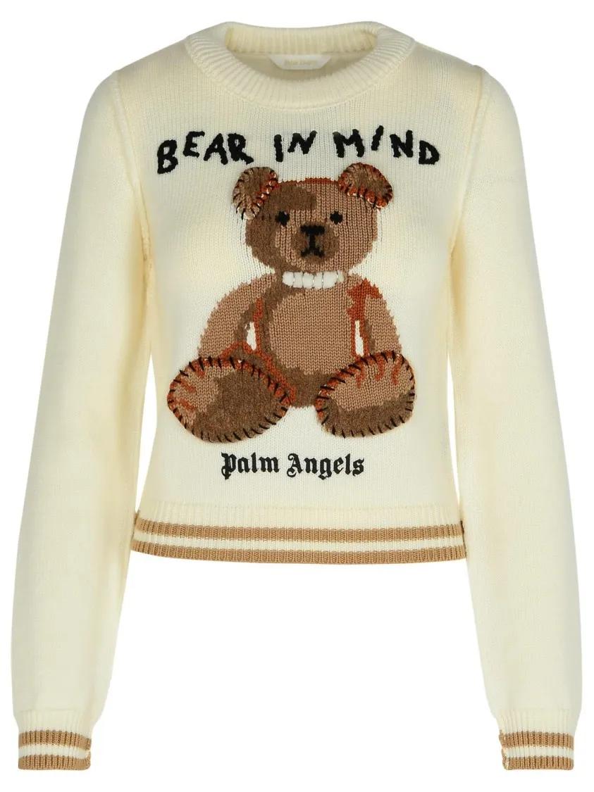 Palm Angels - Bear Cream Wool Sweater - Größe S -