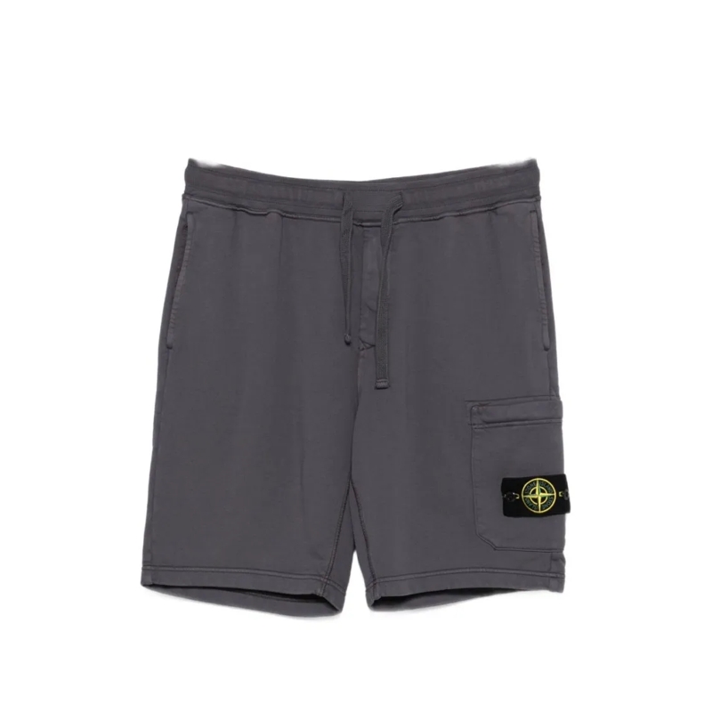 Stone Island Legere Shorts Grey Bermudas With Adjustable Drawstring Waist Grey
