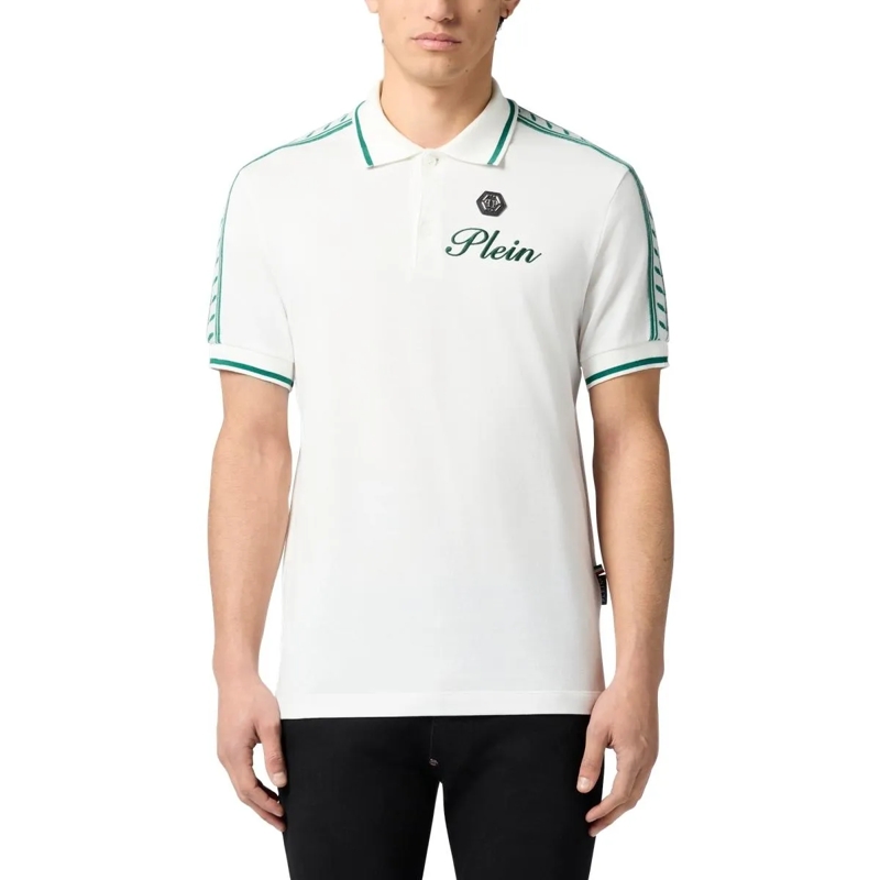 Philipp Plein Poloshirt Piquet Polo T-Shirt Plein Tennis weiss(Image 4)