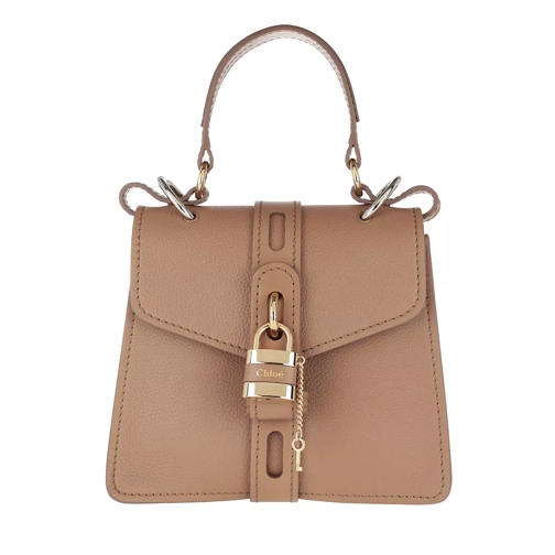 Chloé Aby Shoulder Bag Leather Cement Brown Satchel