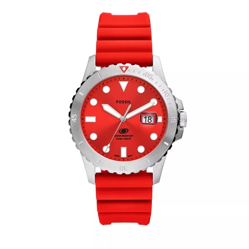 Fossil Fossil Blue Three-Hand Date Silicone Watch Red Quarz-Uhr