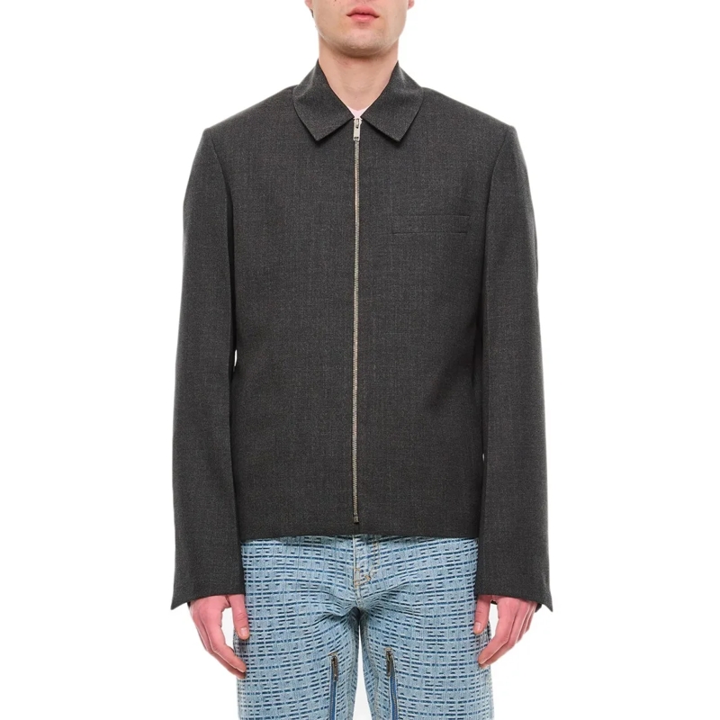 Givenchy Veste de transition Zipped Short Structured Jacket Grey