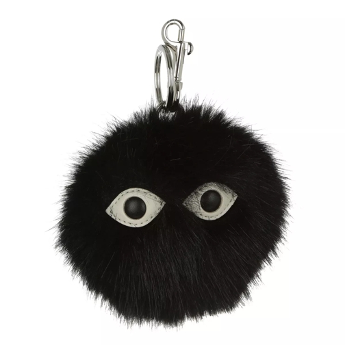 Stella McCartney Fur Free Fur Two Eyes Keychain Black Nyckelring