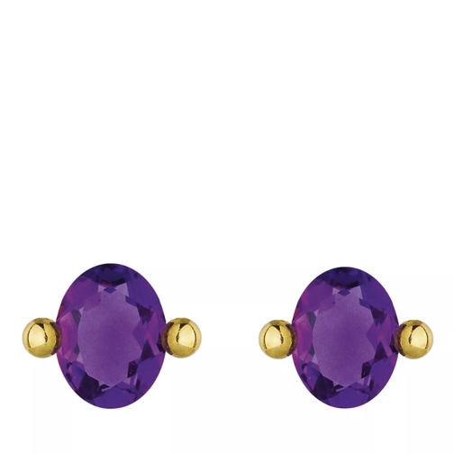 Indygo Corfou Earing with Color Stones Yellow Gold Stud