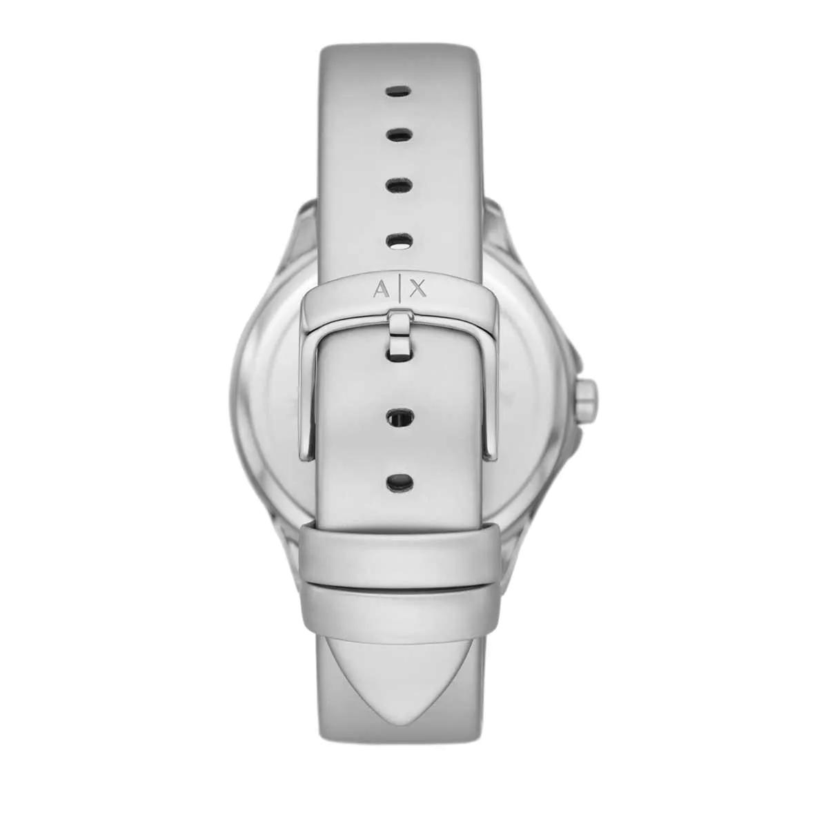 Armani exchange white on sale leather strap watch