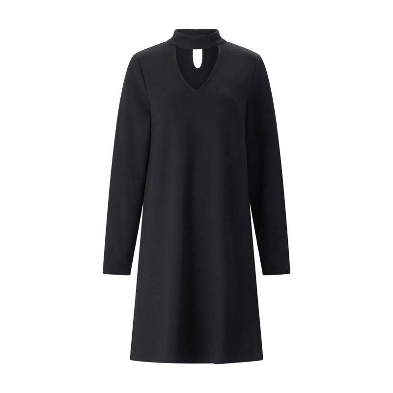 Riani  Midikleid mit V-Ausschnitt Schwarz