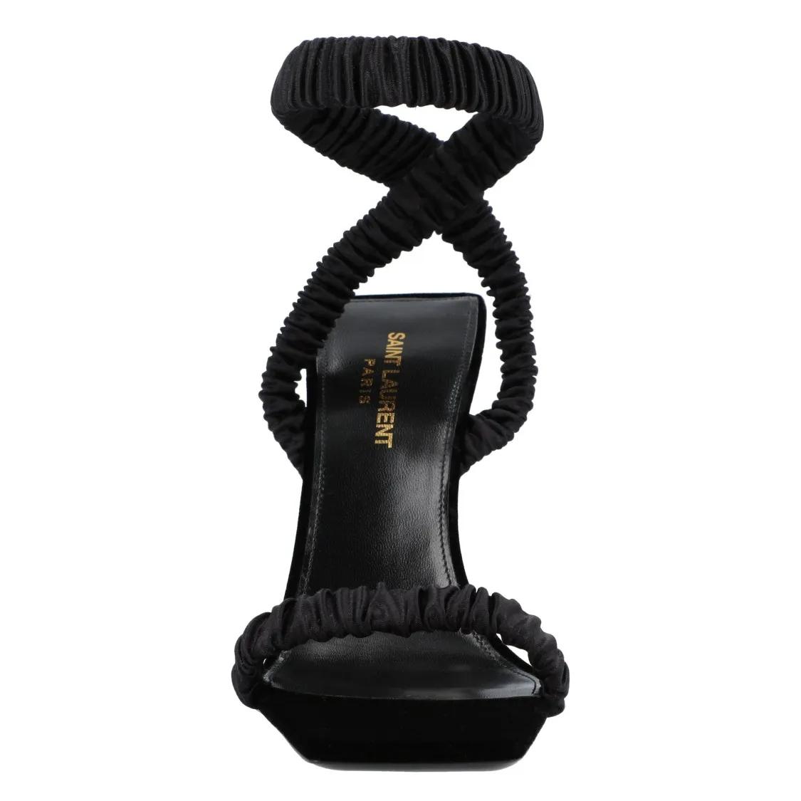 Thumbnail - Saint Laurent Sandalen - Pam Sandals In Satin Crepe Black - Gr. 36,5 (EU) - in Schwarz - für Damen