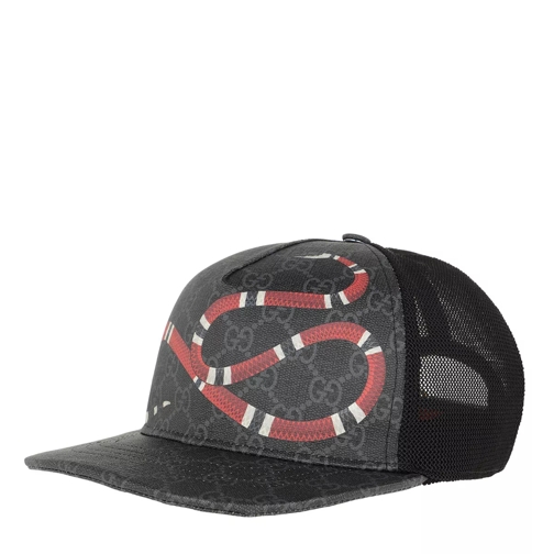 Gucci Kingsnake Print GG Supreme Baseball Hat Black Baseball-Kappe
