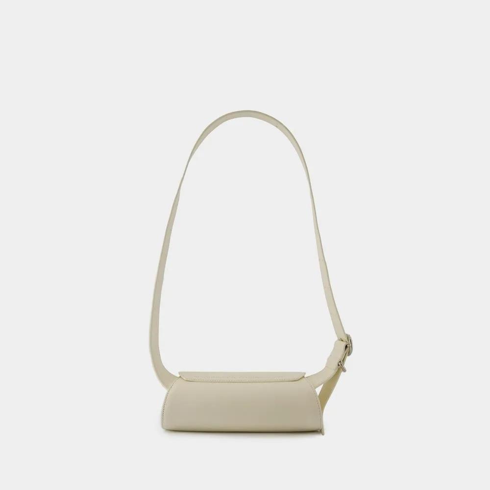 Jil Sander Shoppers Cannolo Mini Purse Leather Eggshell in beige