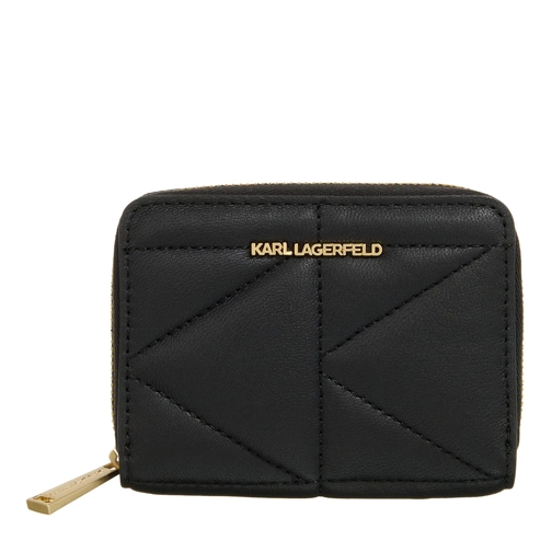 Karl Lagerfeld Portemonnaie mit Zip-Around-Reißverschluss K/Kuilt Sm Zip Around Wallet Black