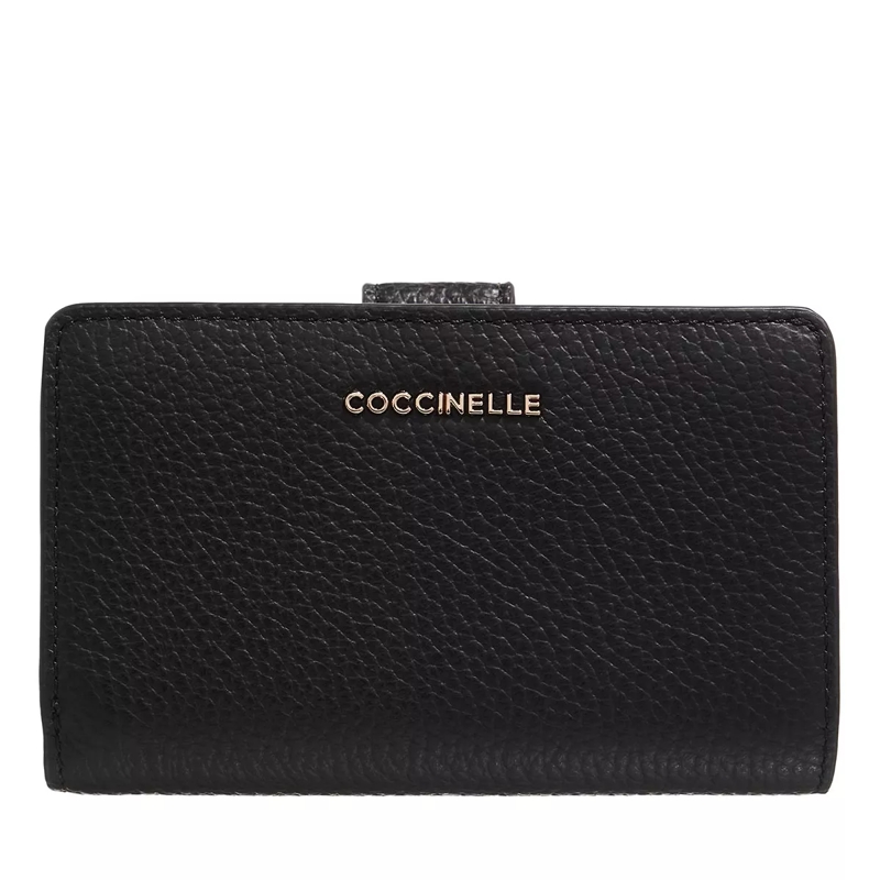 Coccinelle Bi-Fold-Portemonnaie Metallic Soft Noir