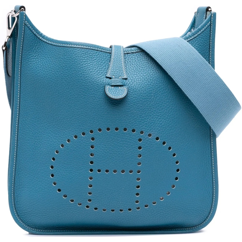 Hermès Schultertasche Clemence Evelyne I 29 blau