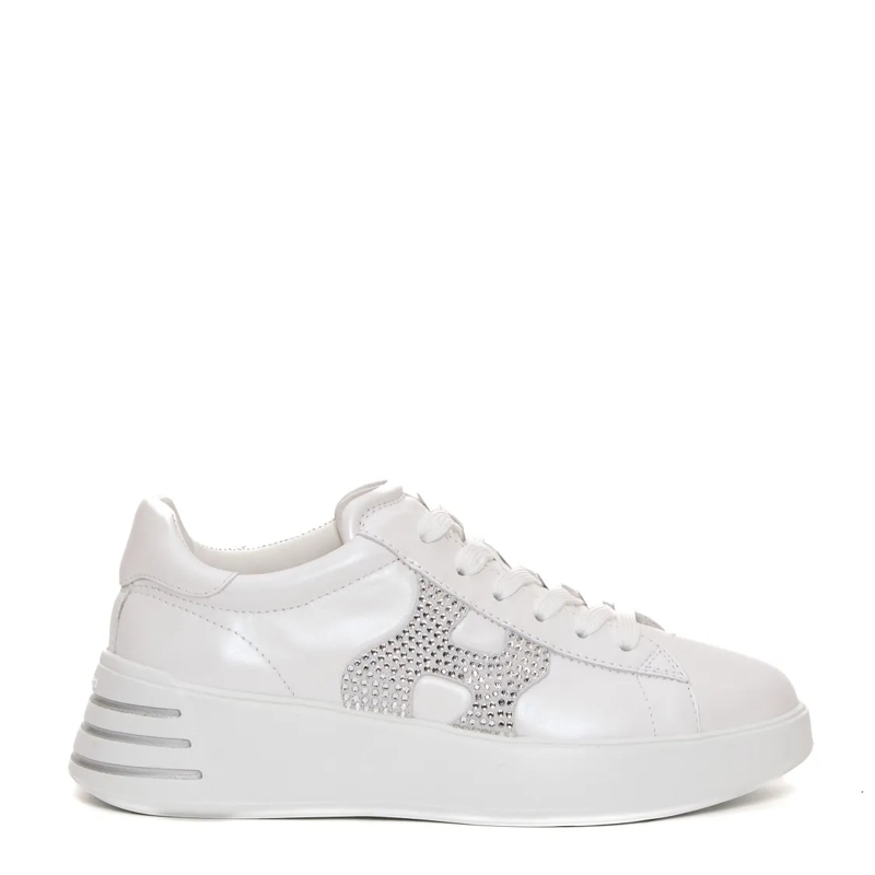Hogan Lage-top sneaker Rebel White Leather And Rhinestones Sneakers White