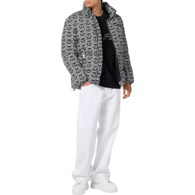 Philipp Plein Lederjacke Jacke Monogram schwarz(Image 4)