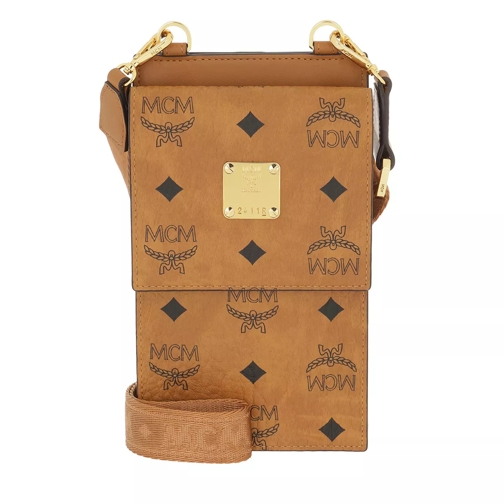 MCM Visetos Original Pouch Cognac Crossbody Bag