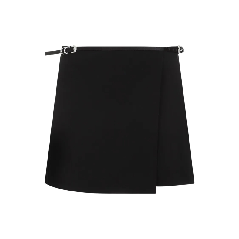Givenchy Minirok Black Acetate Mini Wrap Voyou Skirt Black