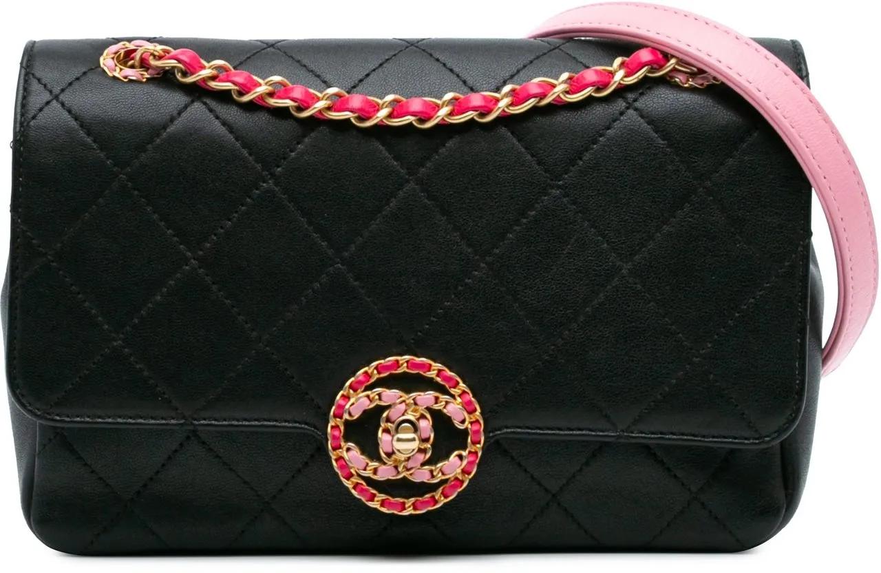 Chanel Hobo Bags - Quilted Calfskin CC Chain Logo Crossbody - Gr. unisize - in Schwarz - für Damen