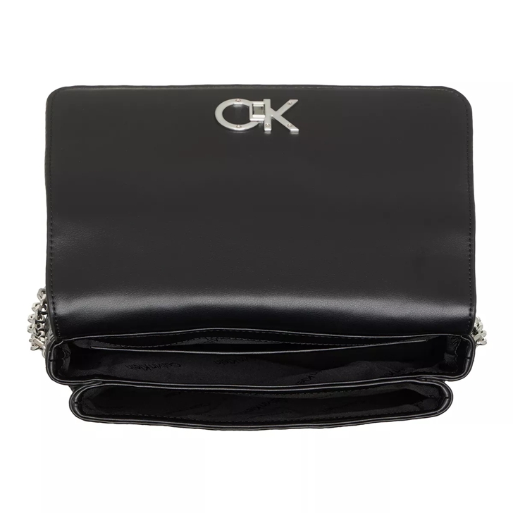 Calvin Klein Re-Lock Shoulder Bag Medium - Emb Ck Black