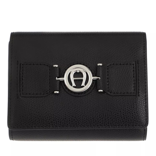 AIGNER Wallet Black Tri-Fold Portemonnee